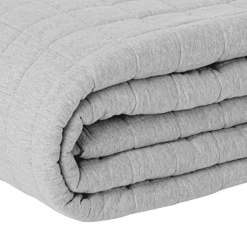 Cobre Leito Tecebem Casal Malha 100% Algodão Lisa 210 X 240cm Cinza - 2