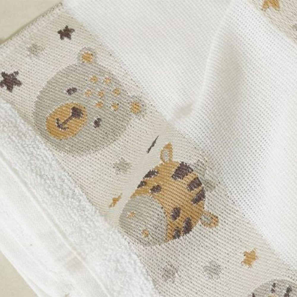Toalha De Banho Infantil Jacquard Para Bordar Funny Lmpeter Branco - 3