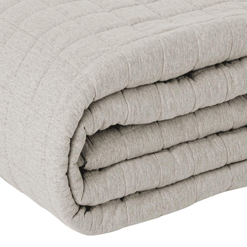 Cobre Leito Tecebem Casal Malha 100% Algodão Lisa 210 X 240cm Trigo - 2