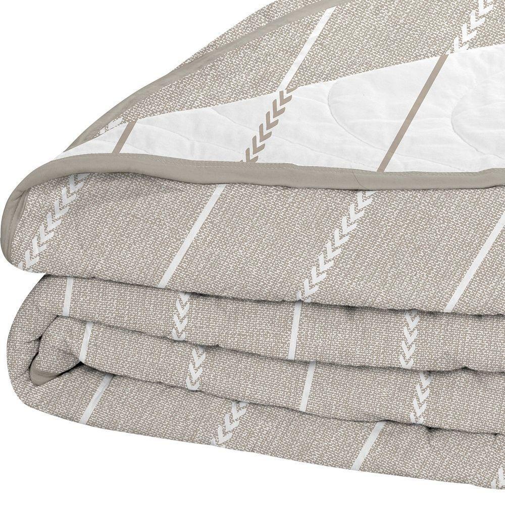 Cobre Leito Tecebem King Malha 100% Algodão Estampado Em Matelassê Omar 240x280m Castanho - 3