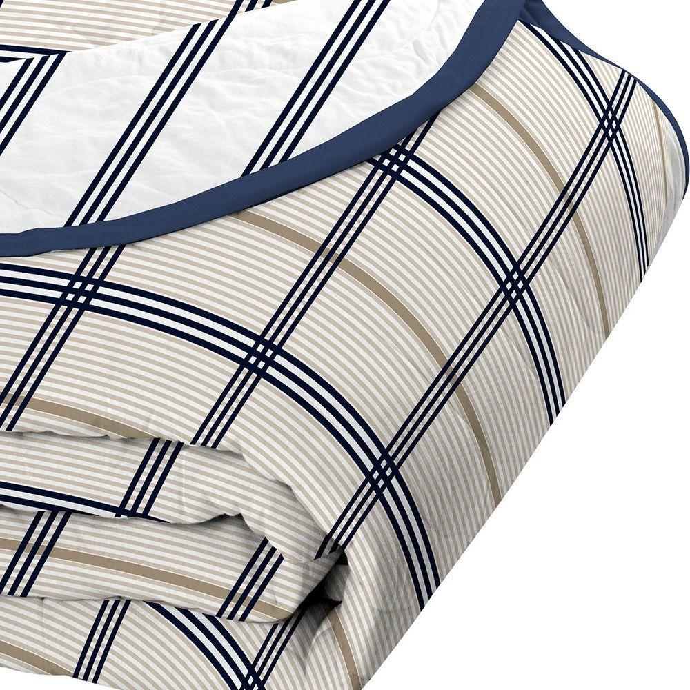Cobre Leito Tecebem Solteiro Malha 100% Algodão Estampado Em Matelasse Otto 170 X 240cm Marinho - 2