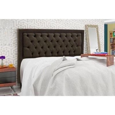 Cabeceira King 195cm Simbal Baronesa Veludo Marrom