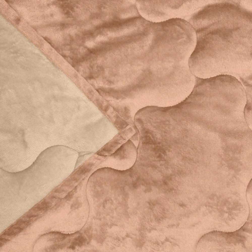 Edredom Buettner Solteiro Plush Flannel 100% Poliéster Dupla Face 160mx240m Khaki Escuro E Khaki Claro - 4