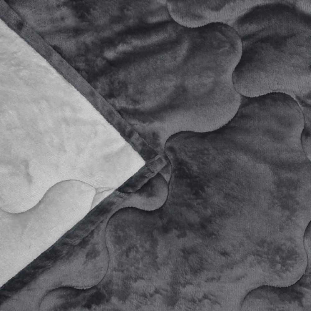 Edredom Buettner Solteiro Plush Flannel 100% Poliéster Dupla Face 160mx240m Metal Escuro E Metal Claro - 4