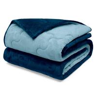 Edredom Buettner King Plush Flannel 100% Poliéster Dupla Face 260mx280m Azul Jeans Escuro E Azul Jeans Claro - 1