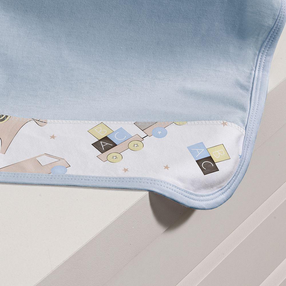 Kit Toalhinha De Boca Com 03 Peças Tecebem Baby Malha 100% Algodão Lipe Azul - 2