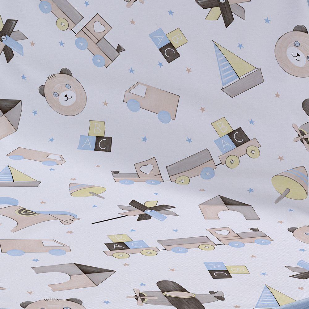 Kit Toalhinha De Boca Com 03 Peças Tecebem Baby Malha 100% Algodão Lipe Azul - 3