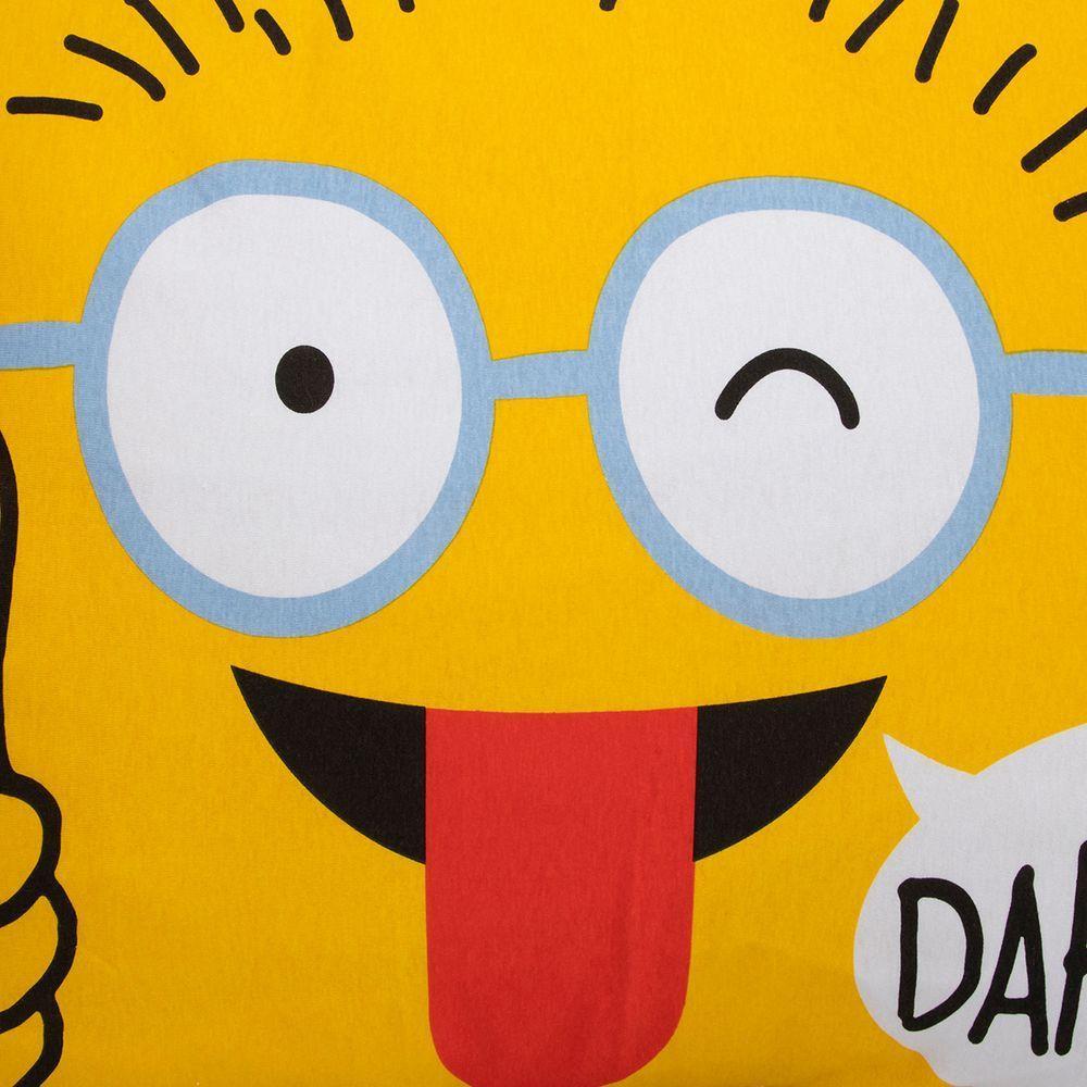 Fronha Portallar Malha 100% Algodão Estampa Localizada Emoji Dahora 48cmx68cm Branco - 2