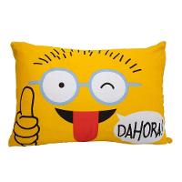 Fronha Portallar Malha 100% Algodão Estampa Localizada Emoji Dahora 48cmx68cm Branco - 1