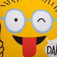 Fronha Portallar Malha 100% Algodão Estampa Localizada Emoji Dahora 48cmx68cm Branco - 2