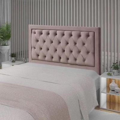 Cabeceira Casal 140cm Simbal Baronesa Veludo Rose