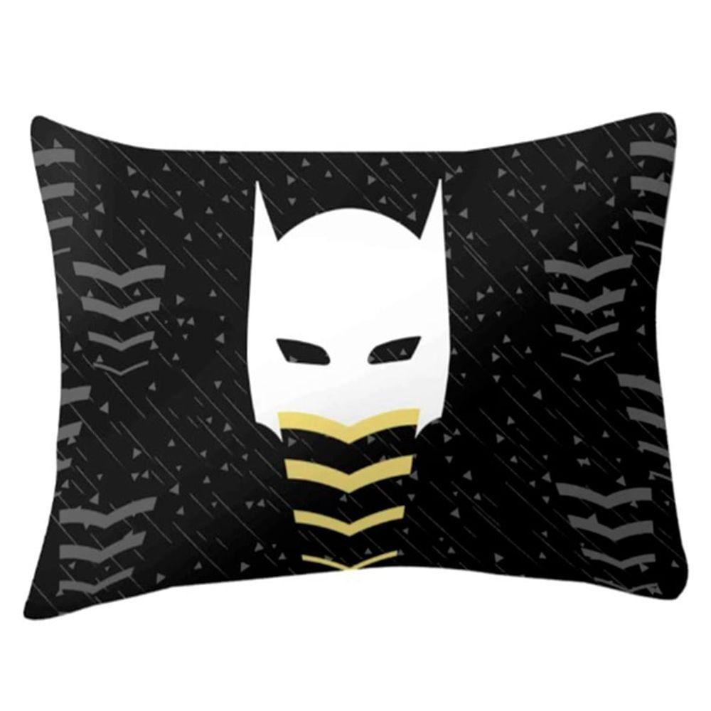 Fronha Portallar Malha 100% Algodão Estampa Localizada Mascara 48cmx68cm Branco - 1