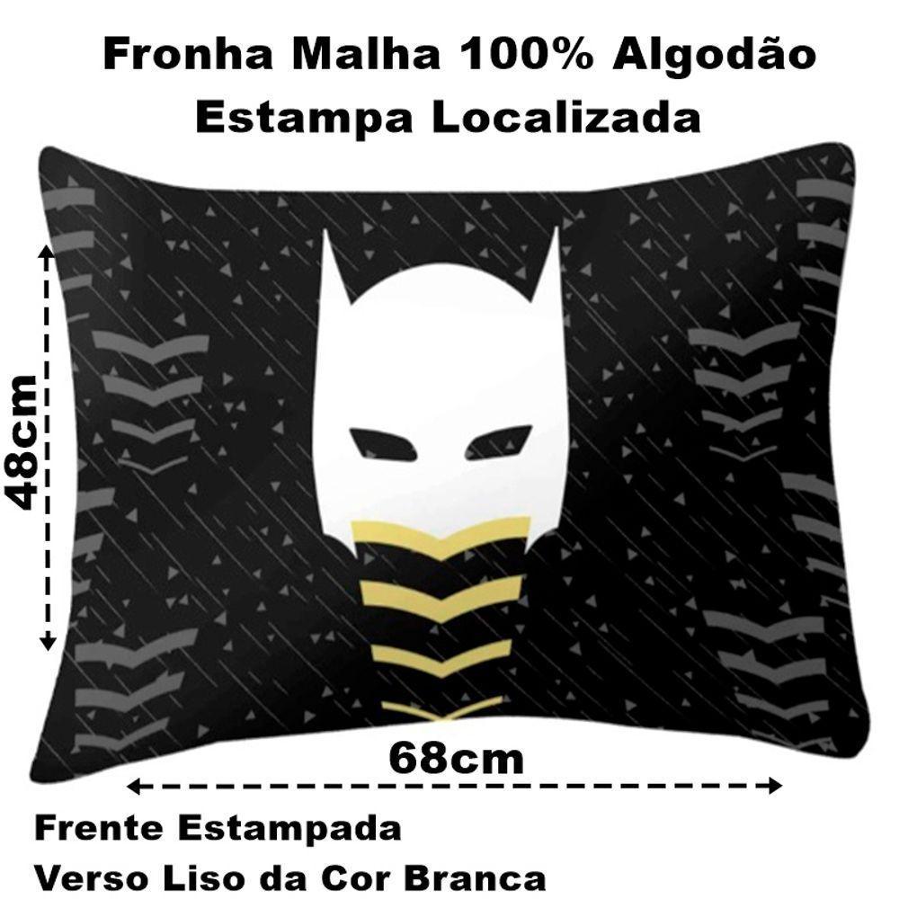 Fronha Portallar Malha 100% Algodão Estampa Localizada Mascara 48cmx68cm Branco - 4