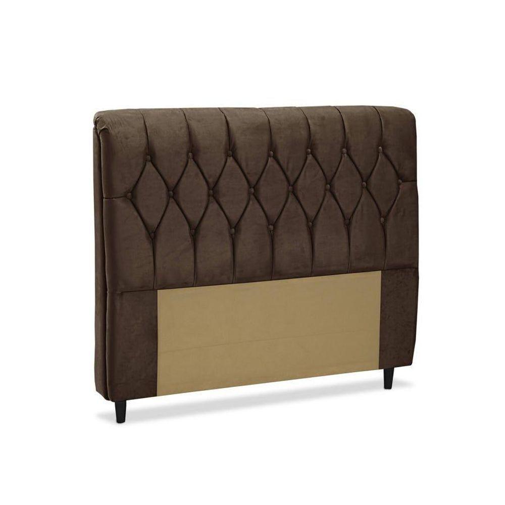 Cabeceira Casal 140cm Capitone Istambul Dobuê Marrom - 2