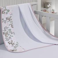 Cueiro Simples Tecebem Baby Malha 100% Algodão Estampa Lizi 80cm X 90cm Branco - 1