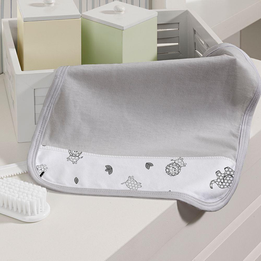 Kit Toalhinha De Boca Com 03 Peças Tecebem Baby Malha 100% Algodão Leon Cinza - 1