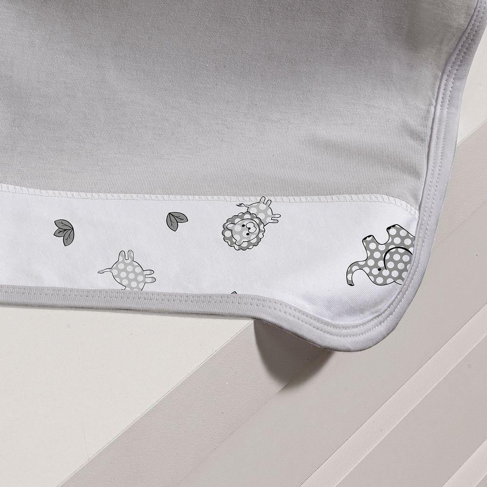 Kit Toalhinha De Boca Com 03 Peças Tecebem Baby Malha 100% Algodão Leon Cinza - 2