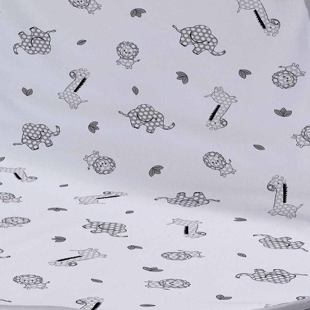 Kit Toalhinha De Boca Com 03 Peças Tecebem Baby Malha 100% Algodão Leon Cinza - 3