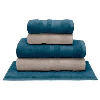 Jogo De Toalha Buettner Algodão Egípcio Nobre 5 Peças Aliance Dusty Marinho E Palha - 1