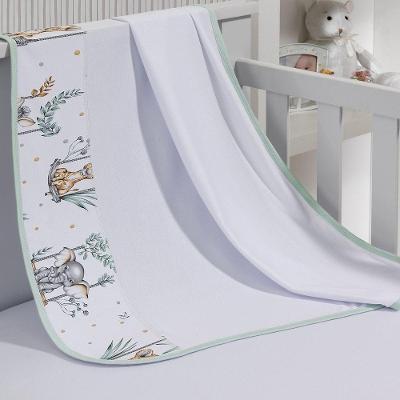 Cueiro Simples Tecebem Baby Malha 100% Algodão Estampa Mara 80cm X 90cm Branco