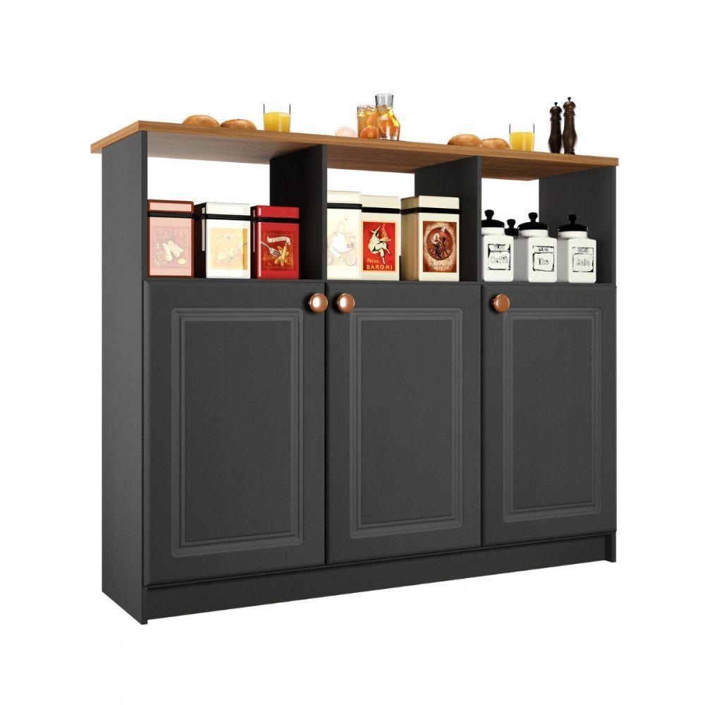 Bancada Balcão Com 3 Portas 1,20m Chumbo Indekes - 1