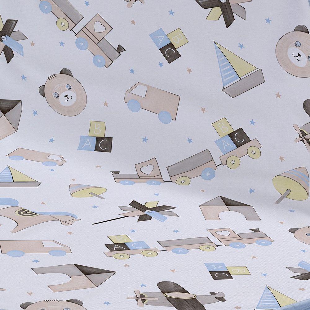 Cueiro Duplo Tecebem Baby Malha 100% Algodão Estampado Lipe 80cm X 90cm Azul - 3