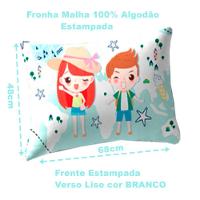 Fronha Portallar Malha 100% Algodão Estampa Localizada Travel 48cmx68cm Branco - 3