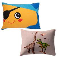 Kit Fronha Portallar Malha 100% Algodão Estampa Localizada Pirata E Jurasic (02 Unidades) Branco - 1