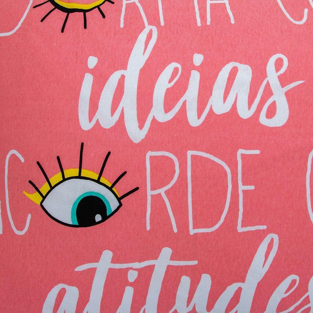 Fronha Portallar Malha 100% Algodão Estampa Localizada Atitude 48cmx68cm Branco - 2