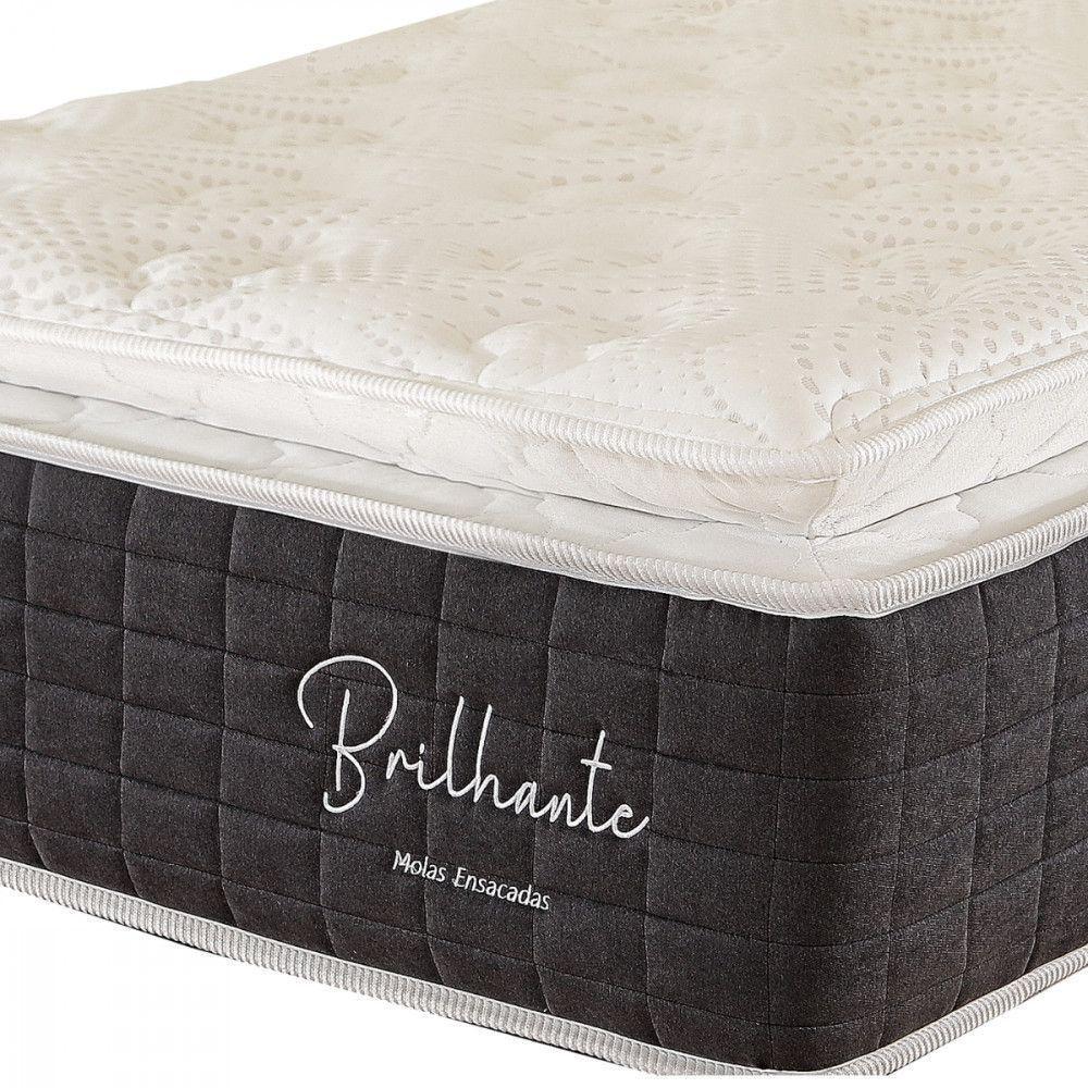 Colchão Solteirão 96x203x30cm Brilhante Molas Ensacadas Grafite Com Branco - 2