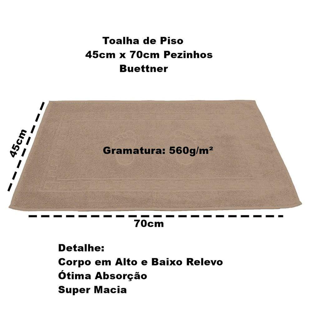 Toalha Piso Buettner Felpudo 100% Algodão Pezinhos 45cmx70cm Khaki - 3