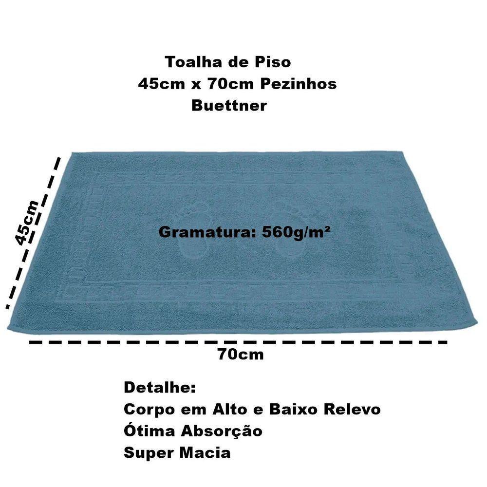 Toalha Piso Buettner Felpudo 100% Algodão Pezinhos 45cmx70cm Azul Petróleo - 3
