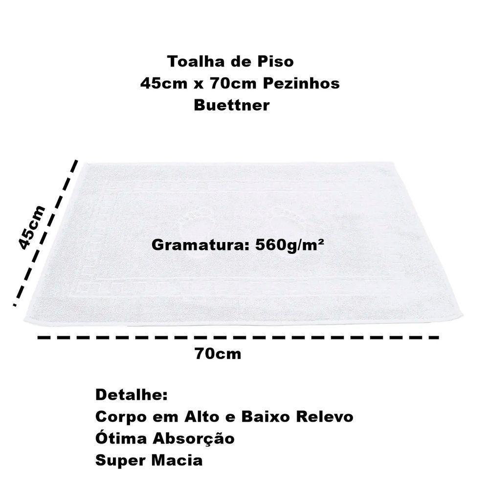 Toalha Piso Buettner Felpudo 100% Algodão Pezinhos 45cmx70cm Branco - 4