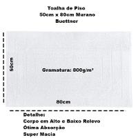 Toalha Piso Buettner Felpudo 100% Algodão Murano 50cmx80cm Branco - 3
