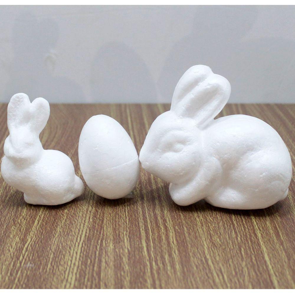 Kit 18 Coelhos Com Ovos Páscoa Em Isopor Para Pintar Tintas - 3