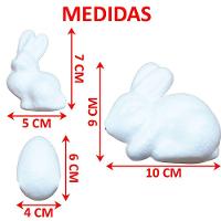 Kit 18 Coelhos Com Ovos Páscoa Em Isopor Para Pintar Tintas - 2