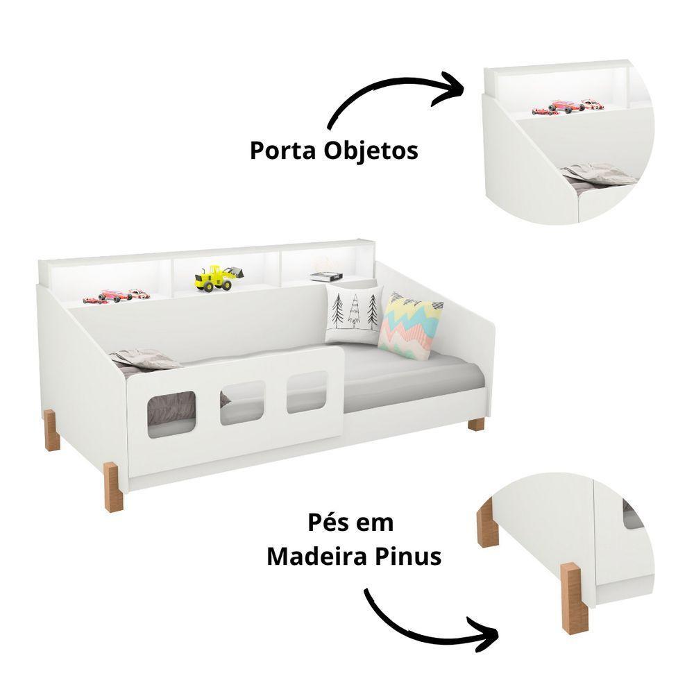 Cama Montessoriana Juvenil Mavi Com Grade Lateral De Segurança - 5