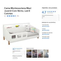 Cama Montessoriana Juvenil Mavi Com Grade Lateral De Segurança - 7