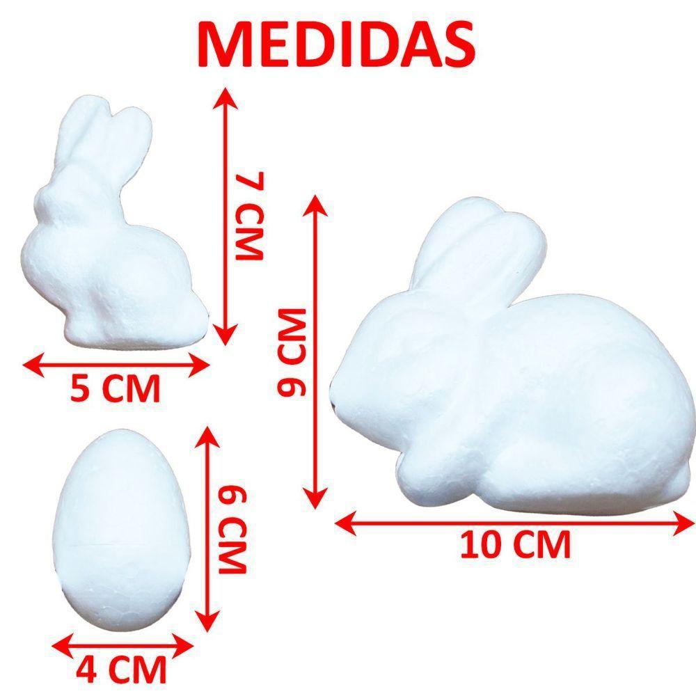 Kit 15 Coelhos Com Ovos Páscoa Em Isopor Tintas Para Pintar - 4