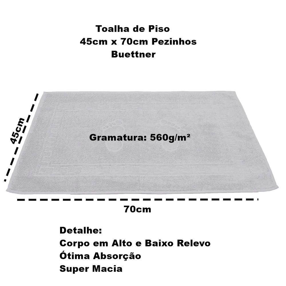 Toalha Piso Buettner Felpudo 100% Algodão Pezinhos 45cmx70cm Prata - 3