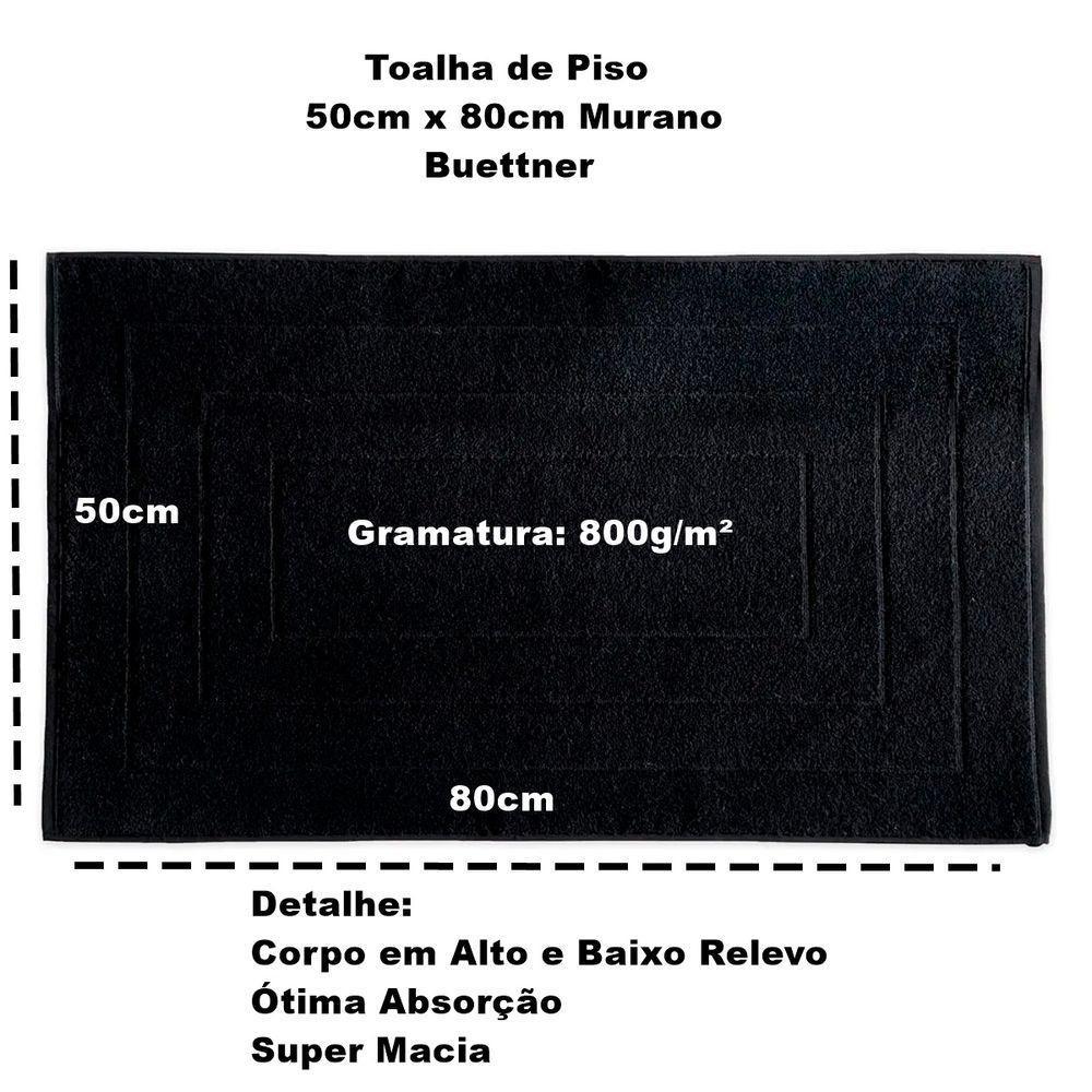 Toalha Piso Buettner Felpudo 100% Algodão Murano 50cmx80cm Preto - 3