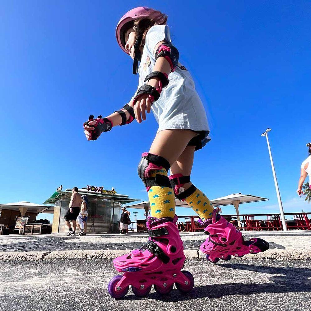 Patins Infantil Freemix Rosa - 68/70mm Ou 70/72mm Abec-9 Tamanho:g - 7