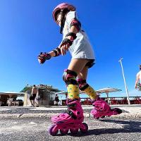 Patins Infantil Freemix Rosa - 68/70mm Ou 70/72mm Abec-9 Tamanho:g - 7