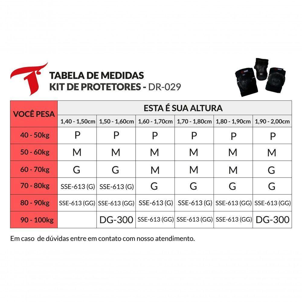 Kit De Proteção Traxart Preto - Dr-029 Tamanho:g - 10