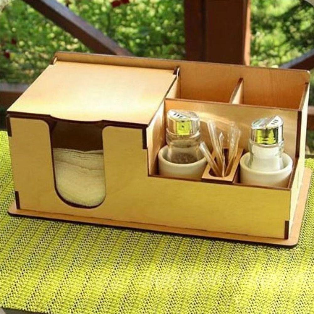 Porta Guardanapo E Sachê Em Mdf - Kit 5 Unidades - 2