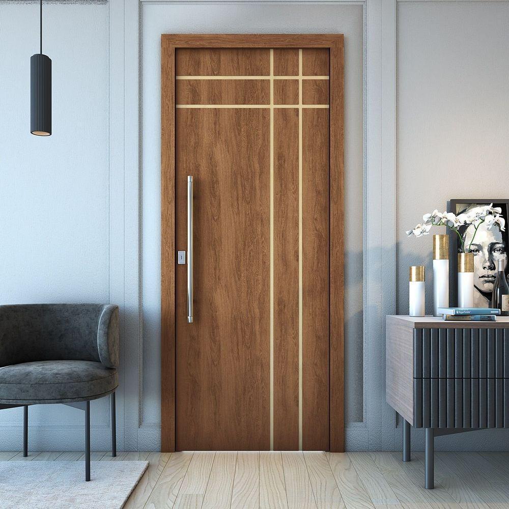 Porta De Madeira Frisada U.v 210cm X 70cm - R40t Imbuia - 3