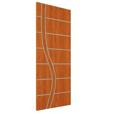 Kit 2 Portas De Madeira Frisada U.v 210cm X 90cm - R70ss Mogno