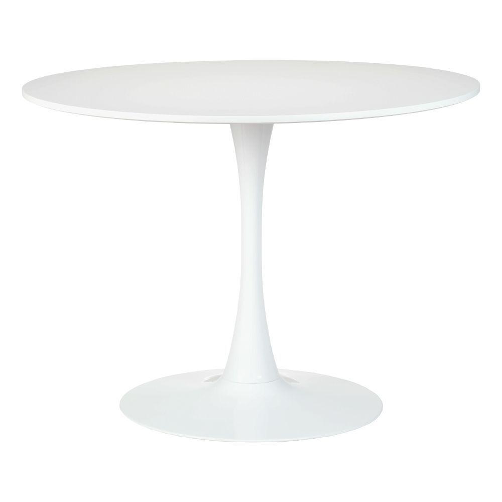 Mesa Saarinen Tulipa Redonda 100cm Tampo Madeira Branca 5 Lugares - 1