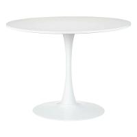 Mesa Saarinen Tulipa Redonda 100cm Tampo Madeira Branca 5 Lugares - 1