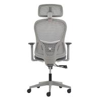 Cadeira Ergonômica NR 17 Presidente Prime Encosto Mesh Apoio De Cabeça E Braços Ajustáveis Cinza